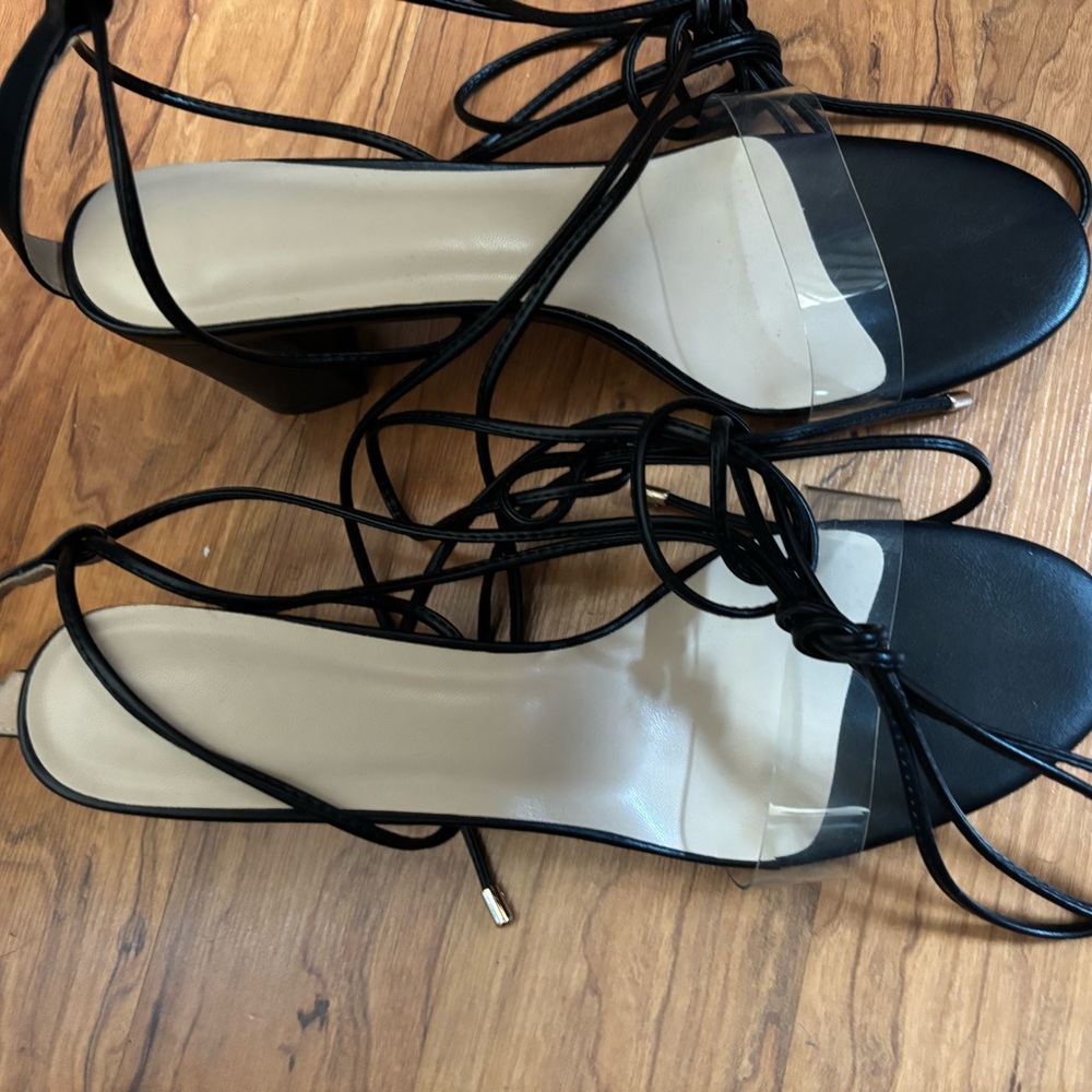 Size 14 US - Clear Band Gladiator
Strappy Heeled Sandals